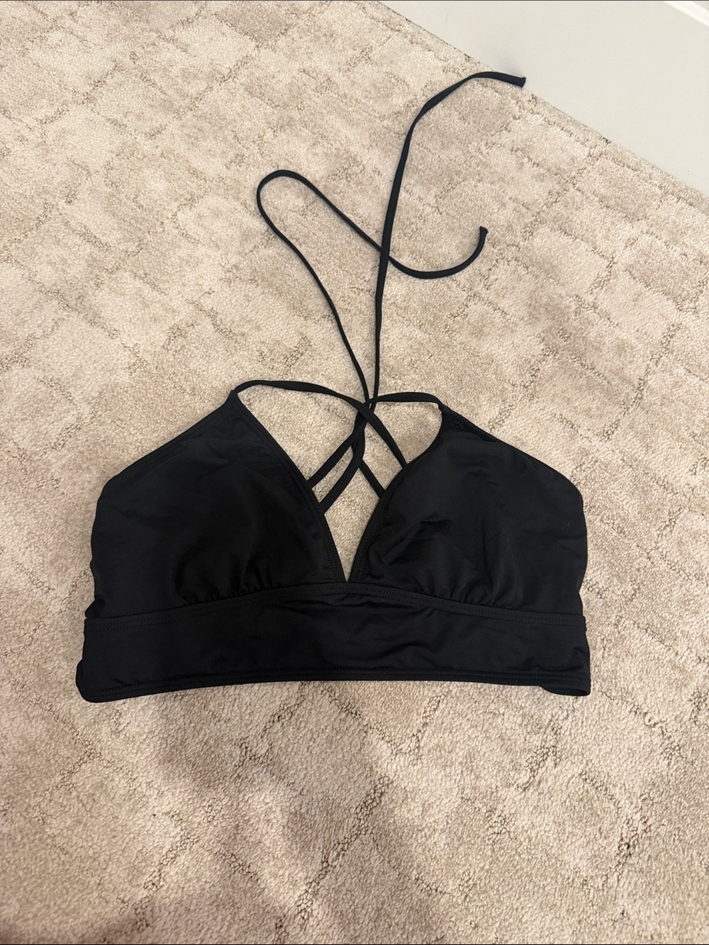 Athleta Black Strappy Bikini Top